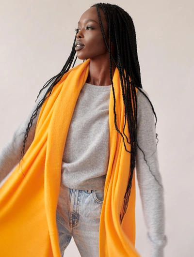 White + Warren Cashmere Travel Wrap In Bright Kumquat