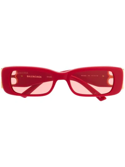 Balenciaga Women's Dynasty Square-frame Acetate Sunglasses In Red