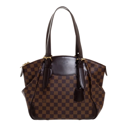 Pre-owned Louis Vuitton Damier Ebene Canvas Verona Mm Bag In Brown