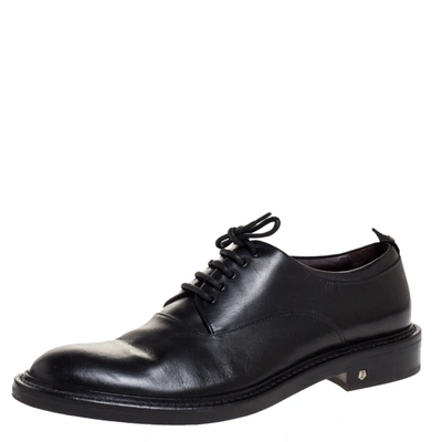 Pre-owned Z Zegna Black Leather Lace Up Derby Size 42.5