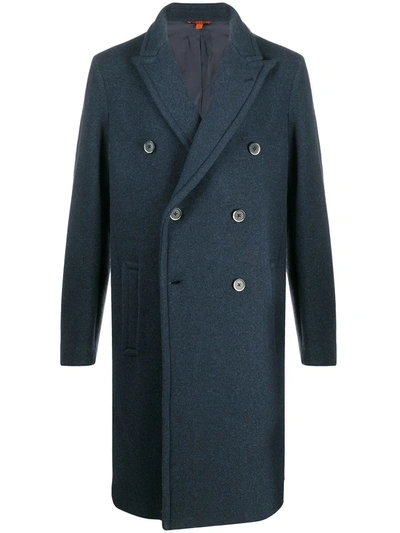 Barena Venezia Double Breasted Wool Blend Coat In Blue