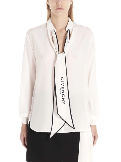 Givenchy Scarf Collar Blouse In White