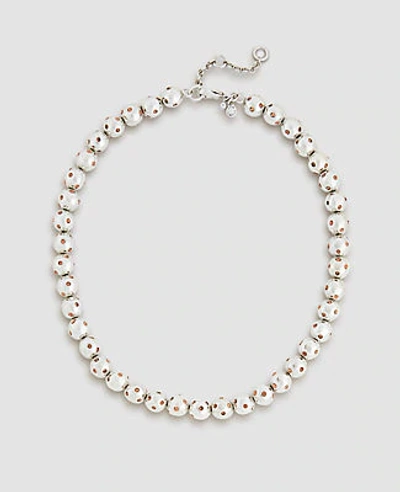 Ann Taylor Jeweled Ball Necklace In Silver