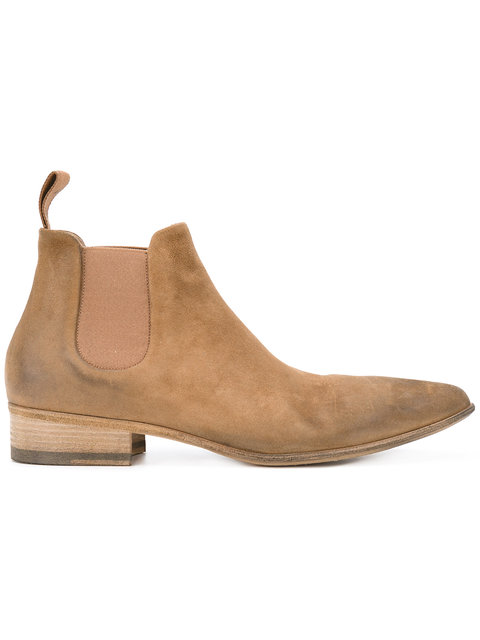 tan pointed chelsea boots