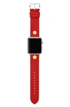 Tory Burch Leather Strap For Apple Watch, 38mm/40mm (nordstrom Exclusive) In Red