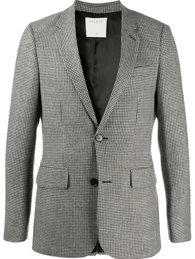 Sandro Faux Shearling-lined Trucker Jacket In Grey