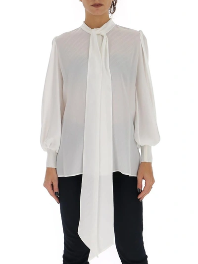 Givenchy Chain Jacquard Scarf Collar Shirt In White
