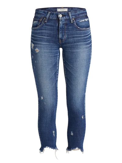 Moussy Vintage Daleville Distressed Skinny Jeans In Denim-lt