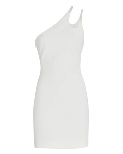 David Koma Crystal Strap One-shoulder Mini Dress In White