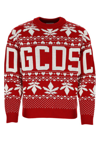 Gcds Logo Embroidered Jumper In Red