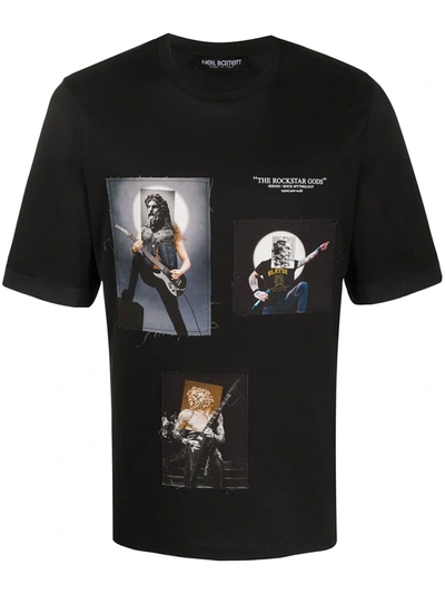 Neil Barrett The Rockstar Gods Graphic Patch T-shirt In Black