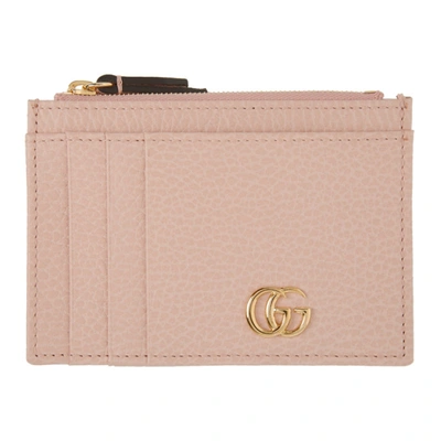 Gucci Pink Gg Marmont Card Holder