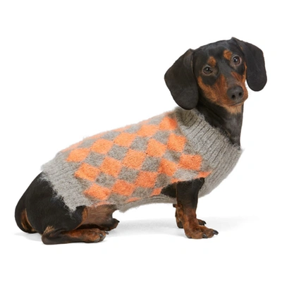 Ashley Williams Ssense Exclusive Grey And Orange Dog Sweater
