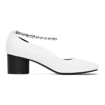 Flat Apartment White Streamlined Squared Toe Pumps