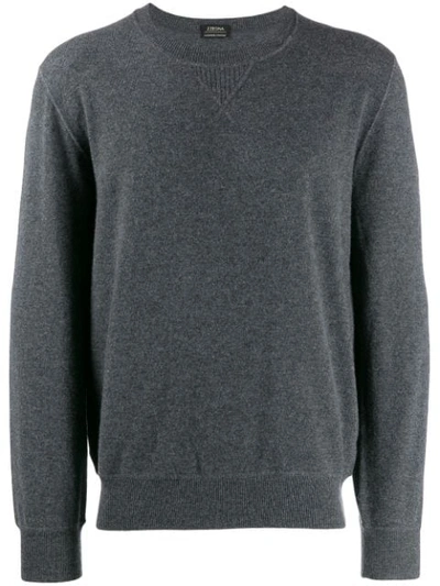 Z Zegna Fine Knit Sweater In Grey