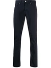 Dondup George Skinny Fit Stretch Cotton Trousers In Blue