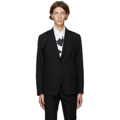 Alexander Mcqueen Harness-detailed Cotton Blazer In Black