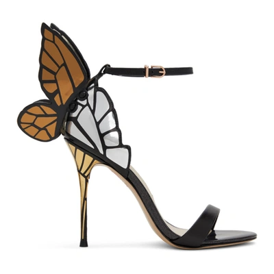 Sophia Webster Faw Butterfly Sandals In Black/gold