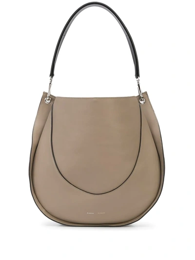 Proenza Schouler Arch Large Two-tone Leather Shoulder Bag In Light Taupe