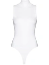 Re/done 60s Mock Neck Bodysuit In White