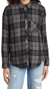 Rails Hunter Plaid Button-down Shirt In Onyx Peach