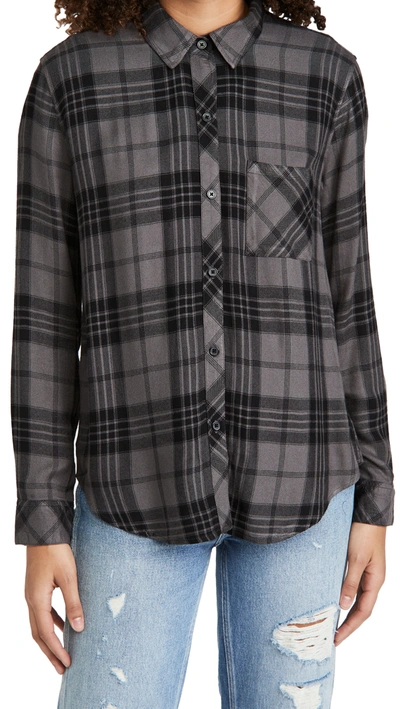 Rails Hunter Plaid Button-down Shirt In Charcoal Jet