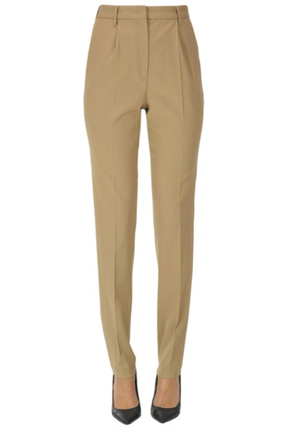 N°21 Cotton Cigarette Trousers In Camel