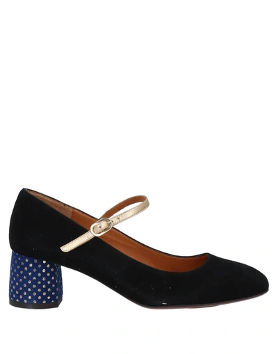 Chie Mihara Suede Mary Jane Pumps In Black
