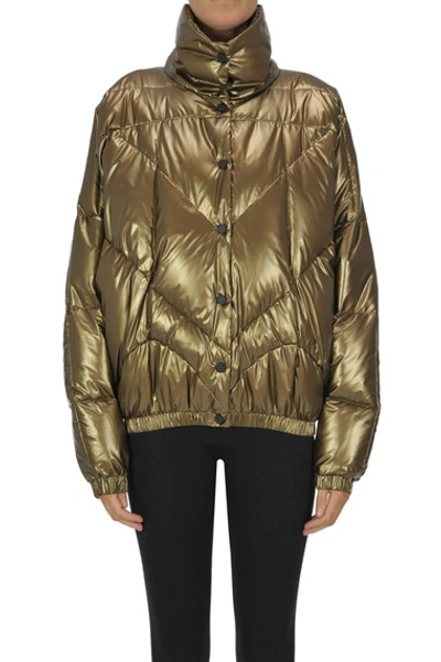 Pyrenex Metallic Effect Down Jacket In Gold