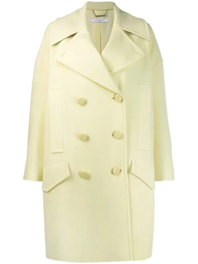 Givenchy Double-breasted Wool Coat In Yellow