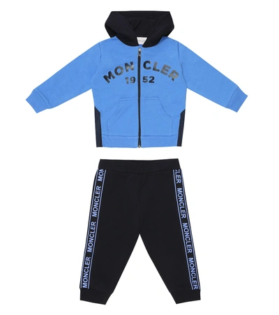 Moncler Baby Hoodie And Trackpants Set In Blue