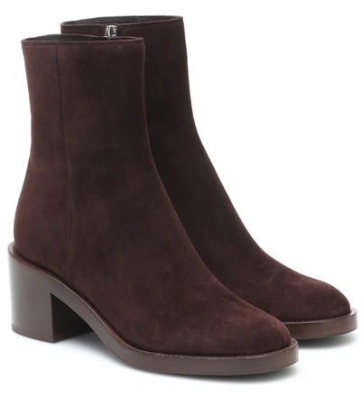 Gianvito Rossi Margaux Suede Ankle Boots In Brown