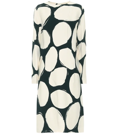 Marni Abstract Polka-dot Midi Dress In White