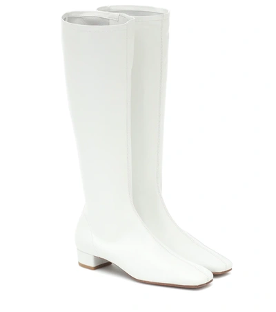 By Far Edie Leather Knee-high Boots In White