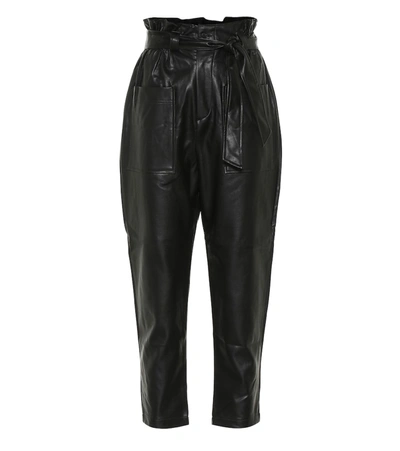 The Frankie Shop Kate Faux Leather Paperbag Pants In Black
