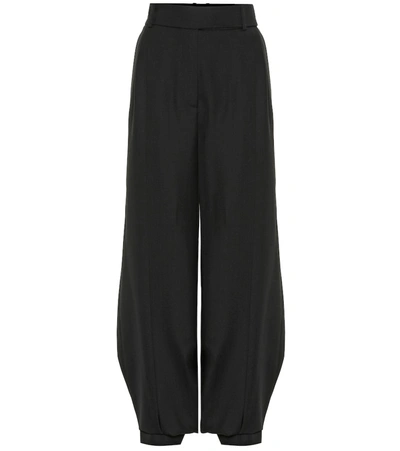 Alexandre Vauthier High-rise Wide-leg Wool Pants In Black