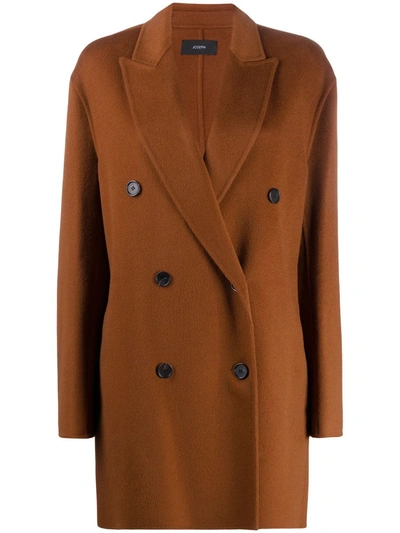 Joseph Clavel Double-breasted Coat In Brown