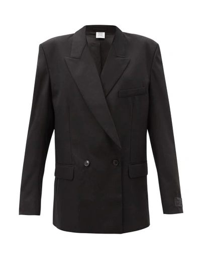Vetements Double-breasted Virgin Wool-twill Jacket In Black