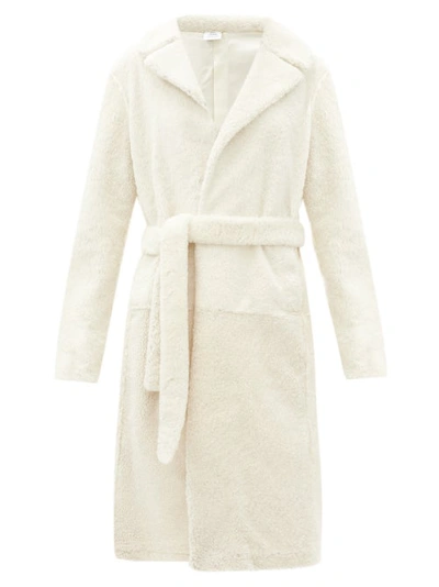 Vetements Longline Shearling Coat In White