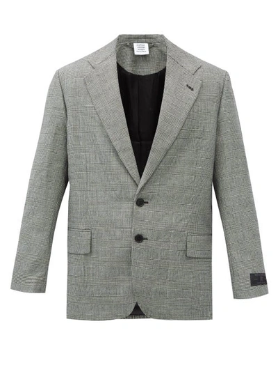 Vetements Single-breasted Checked Wool-blend Tweed Jacket In Grey