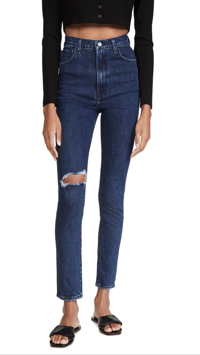 J Brand 1212 Runway High-rise Slim Jeans In Chadron Destruct In Experience Destruct