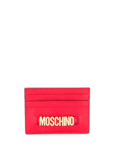 Moschino Logo Cardholder In Red