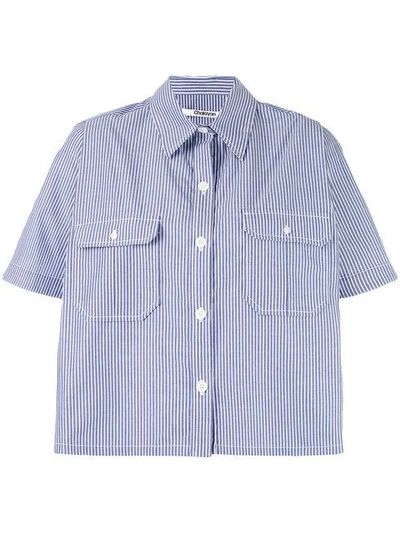 Chalayan Striped Cape Shirt - Blue