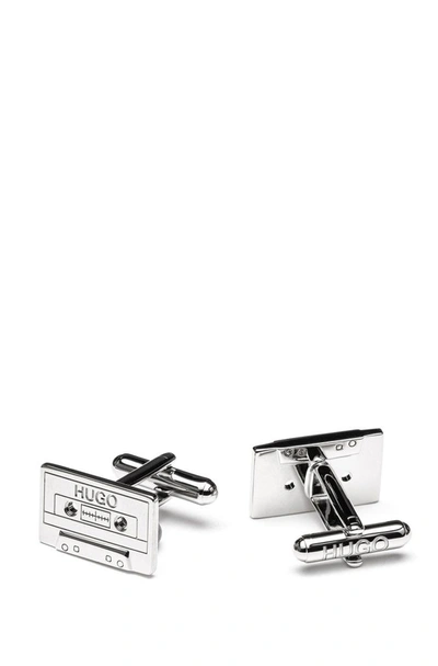 Hugo Boss Men's Silver Metal Cuff Links