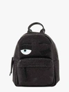 Chiara Ferragni Winking Eye Glitter Backpack In Black