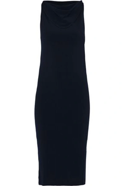 Haute Hippie Hold Me Tight Exposed-back Midi Dress, Black In Midnight Blue