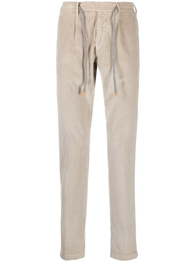 Eleventy Drawstring Corduroy Trousers In Neutrals