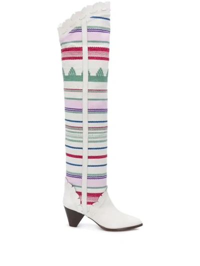 Isabel Marant Luiz Thigh-high Boots In White