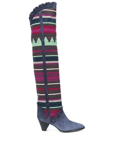 Isabel Marant Luiz Thigh-high Boots In Blue