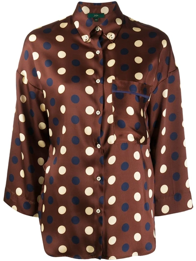 Jejia Polka Dot Print Shirt In Brown